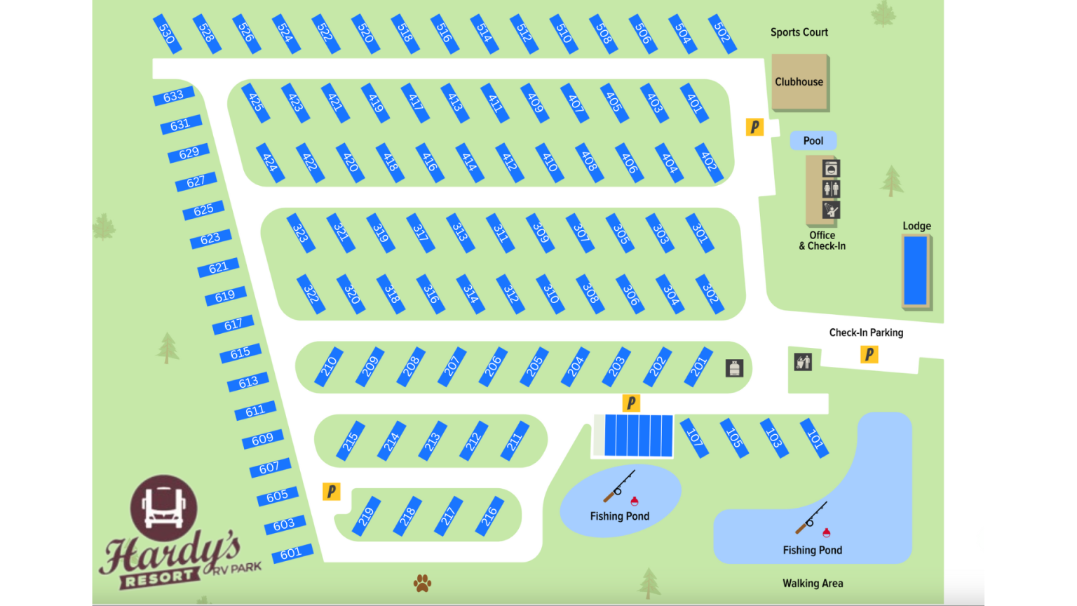 Hardy's Resort Park Map