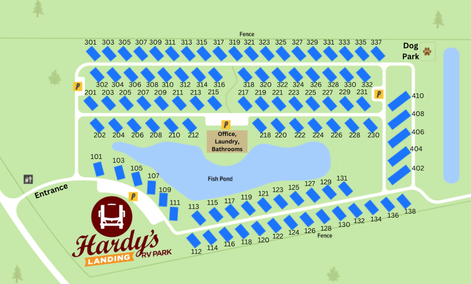 Hardy’s Landing Park Map Hardy's RV Parks