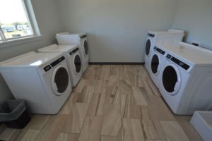 Laundry room amenities at Hardy's Landing.