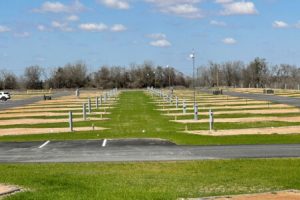 A view of the spacious RV parking lots.