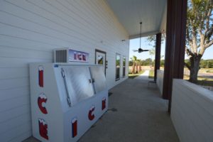 We sell ice here at Hardy's Resort RV Park in College Station, Texas.